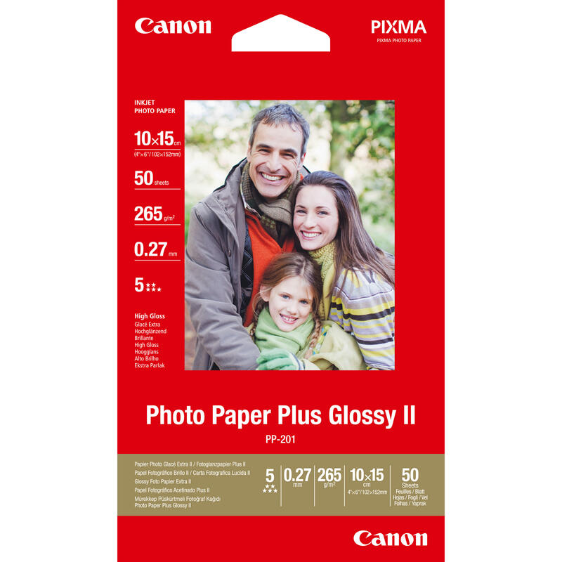 CANON PP-201 Photopaper 4x6 50sheet foto papīrs
