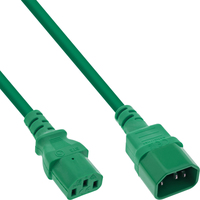 InLine - Spannungsversorgungs-Verlängerungskabel - IEC 60320 C13 bis IEC 60320 C14 50cm - grün (16505G) 4043718297184 Barošanas kabelis