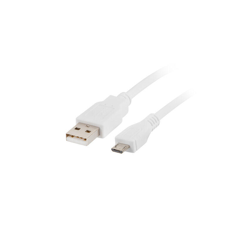 Cable USB 2.0 micro AM-MBM5P 1.8M white USB kabelis