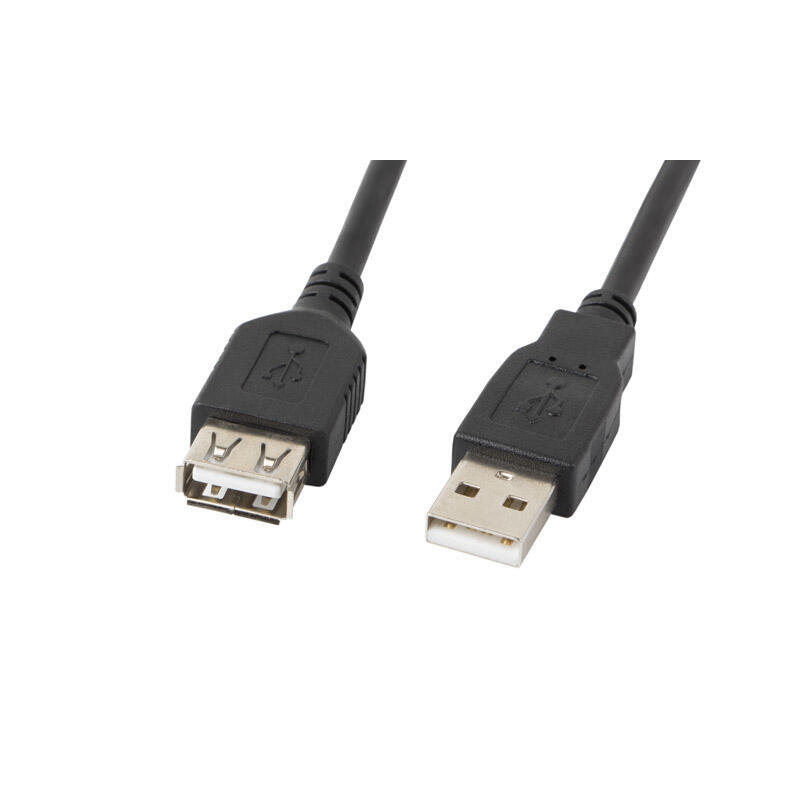 Lanberg CA-USBE-10CC-0007-BK (USB 2.0 M - USB 2.0 F; 0,7m; black color) USB kabelis