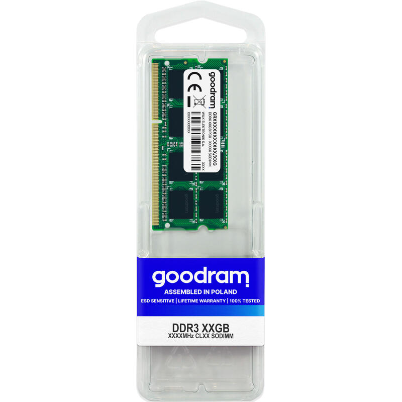 GOODRAM 8GB [1x8GB 1600MHz DDR3 CL11 1.35V SODIMM] operatīvā atmiņa