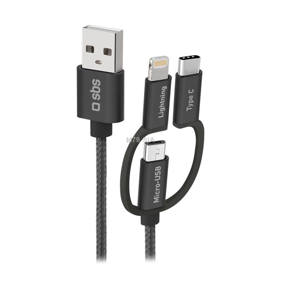 SBS USB / Micro USB, USB-C, Lightning, melna - Vads LED Televizors