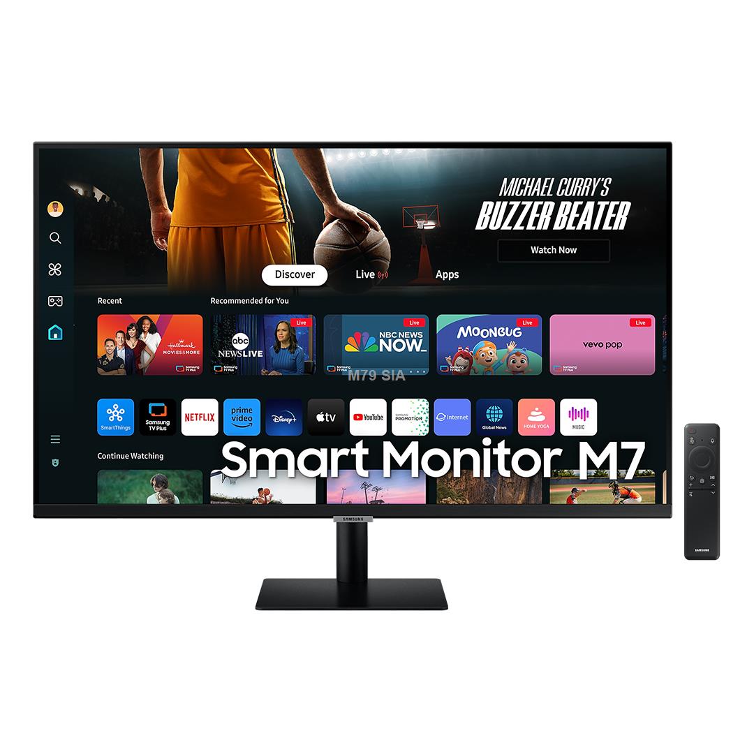 Samsung Smart Monitor M7 M70D, 32'', UHD, LED VA, USB-C, melna - Monitors ar viedtelevizora funkciju Smart M7 monitors