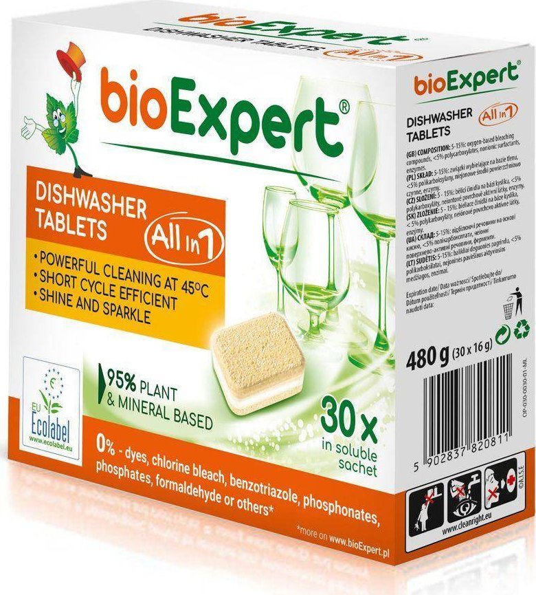 bioExpert, Ekologiczne tabletki do zmywarki All in 1, 30szt BEX00811 (5902837820811) Sadzīves ķīmija