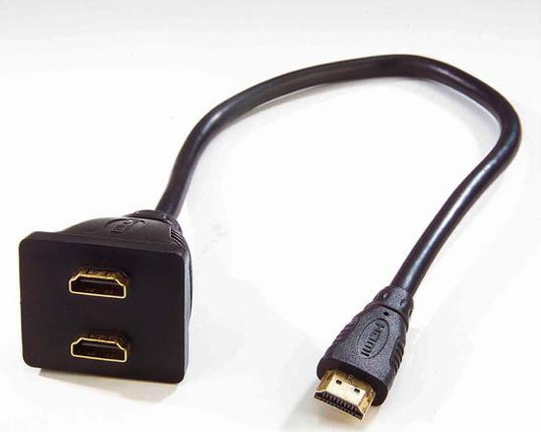 Video rozgaleziacz, HDMI M - 2x HDMI F, czarna, pozlacane zlacza 12324047 (8590274322257) dock stacijas HDD adapteri