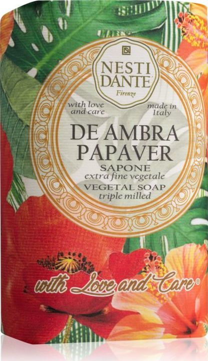 Nesti Dante Mydlo w kostce De Ambra Papaver Sapone Czerwony mak 250g 837524003695 (837524003695)