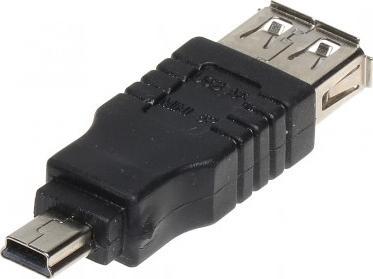 Adapter USB miniUSB - USB Czarny  (USB-W-MINI/USB-G) USB-W-MINI/USB-G (5901436723295)