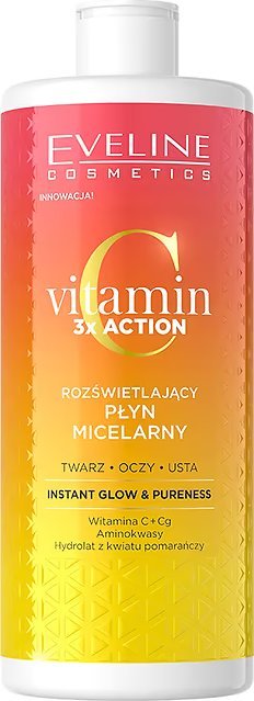 EVELINE_Vitamin C 3x Action rozswietlajacy plyn micelarny 500ml 5903416054146 (5903416054146) kosmētikas noņēmējs