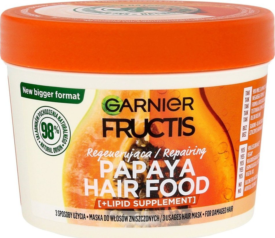 Fructis Hair Food Regenerating Mask for Damaged Hair - Papaya 400ml