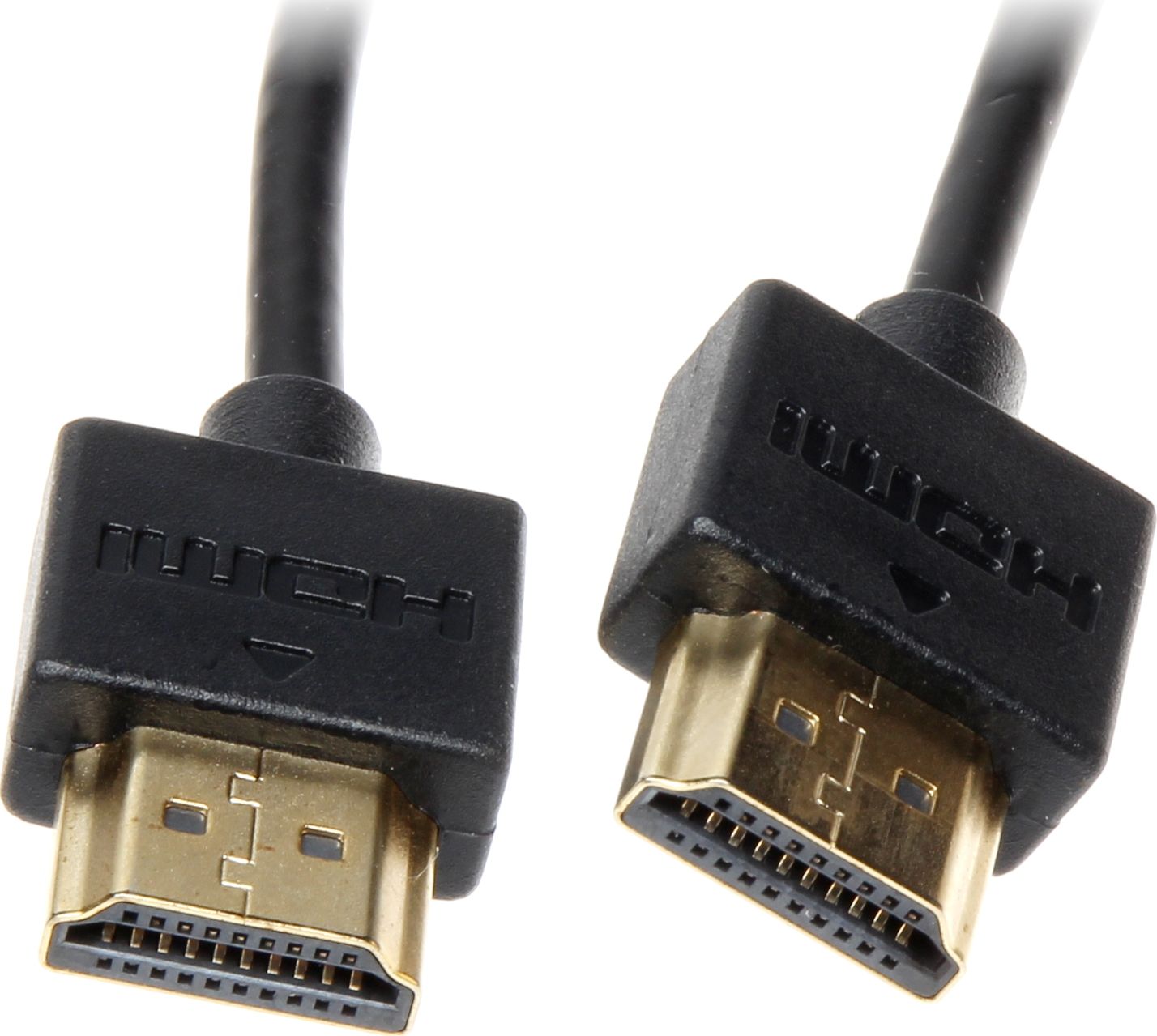 Kabel HDMI - HDMI 0.5m czarny (HDMI-0.5/SLIM) HDMI-0.5/SLIM (5907634500454) kabelis video, audio