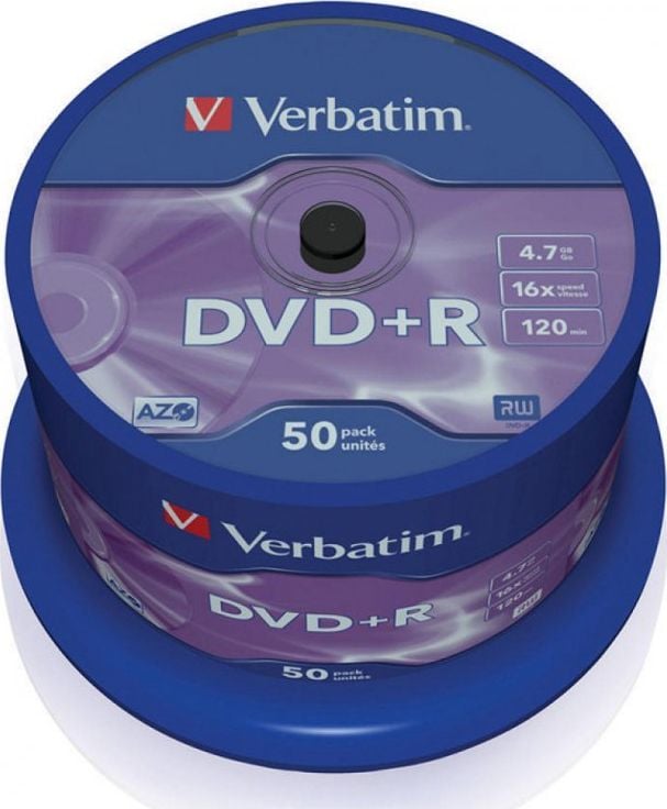 Verbatim DVD+R 4.7GB 16X 50pack AZO MATT SILVER cake box - 43550 matricas