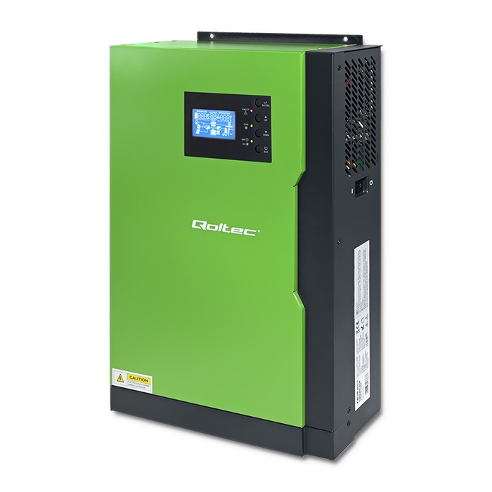 Qoltec 53886 Hybrid Solar Inverter Off-Grid 3,5kW | 100A | 24V | MPPT | Sinus nepārtrauktas barošanas avots UPS