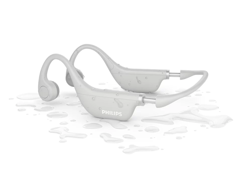 Philips Kids open-ear wireless headphones TAK4607GY/00, Bone-conduction, IPX5, White austiņas