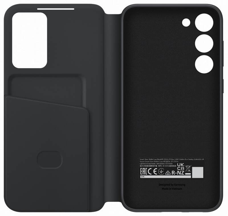 Samsung Galaxy S23+ Smart View Wallet Case Black maciņš, apvalks mobilajam telefonam