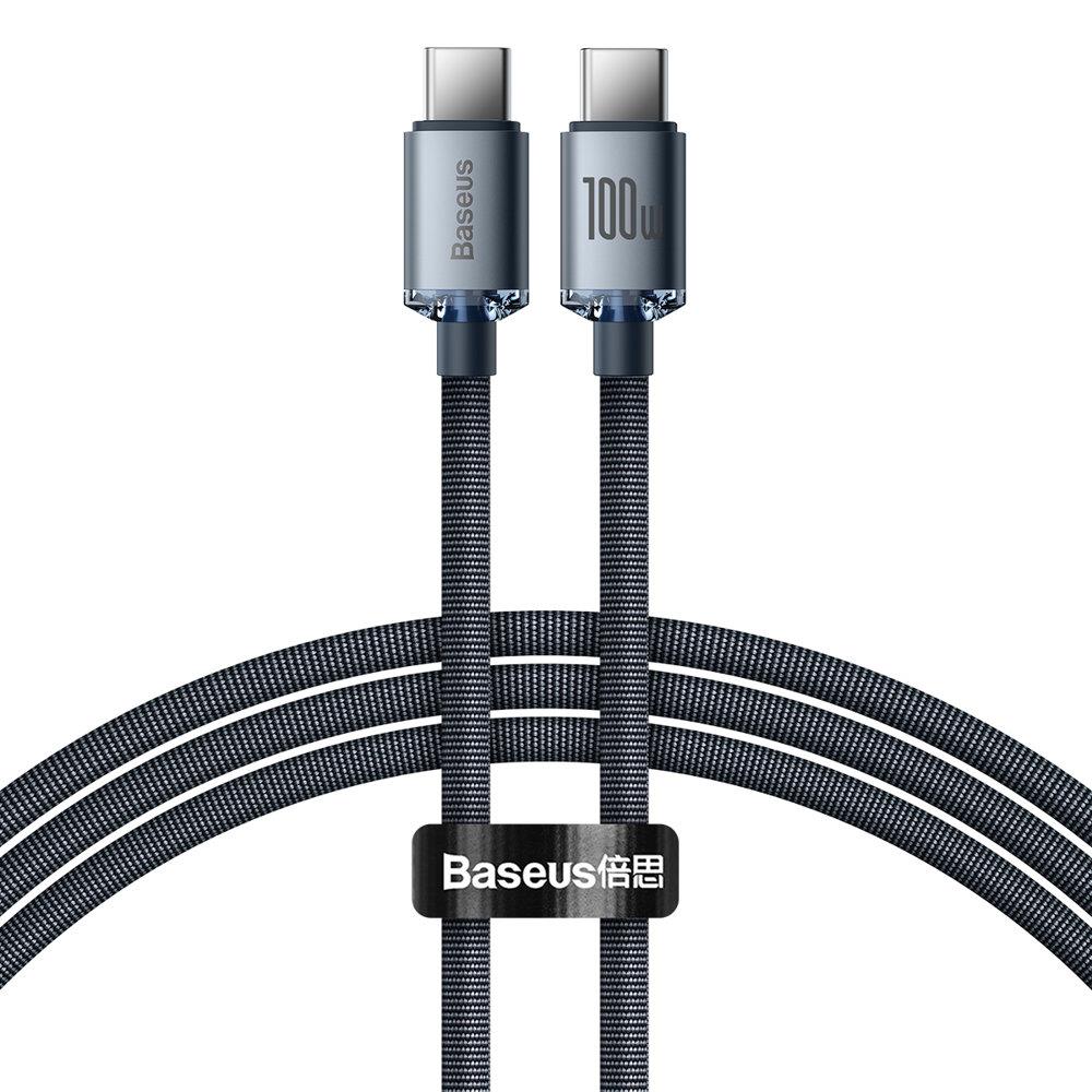 Kabel USB-C do USB-C Baseus Crystal Shine, 100W, 1.2m (czarny) USB kabelis