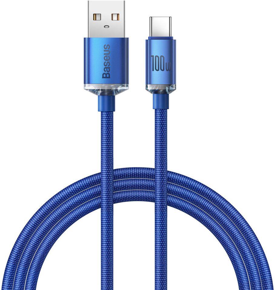 Baseus crystal shine series fast charging data cable USB Type A to USB Type C100W 1,2m blue (CAJY000403) USB kabelis