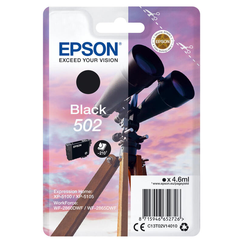 Epson ink cartridge black 502                       T 02V1 kārtridžs