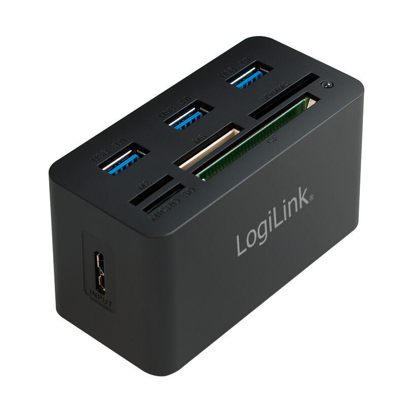 LOGILINK - USB 3.0 Hub with All-in-One Card Reader USB centrmezgli