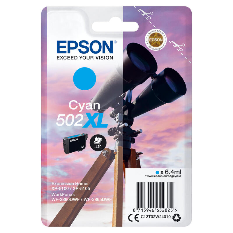 Epson ink cartridge cyan 502 XL                    T 02W2 kārtridžs