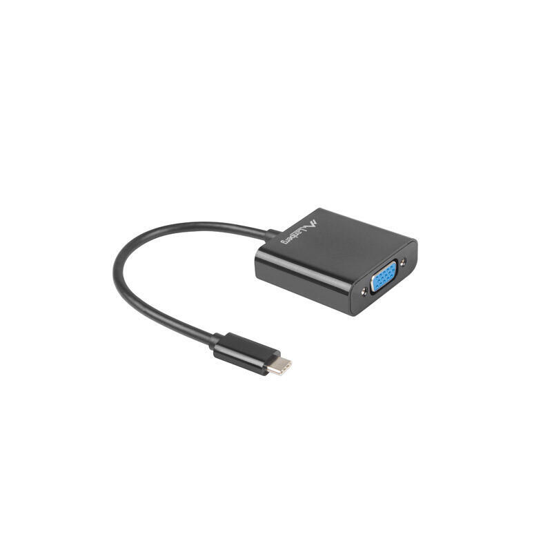 Adapter USB CM - VGA F 15cm black adapteris