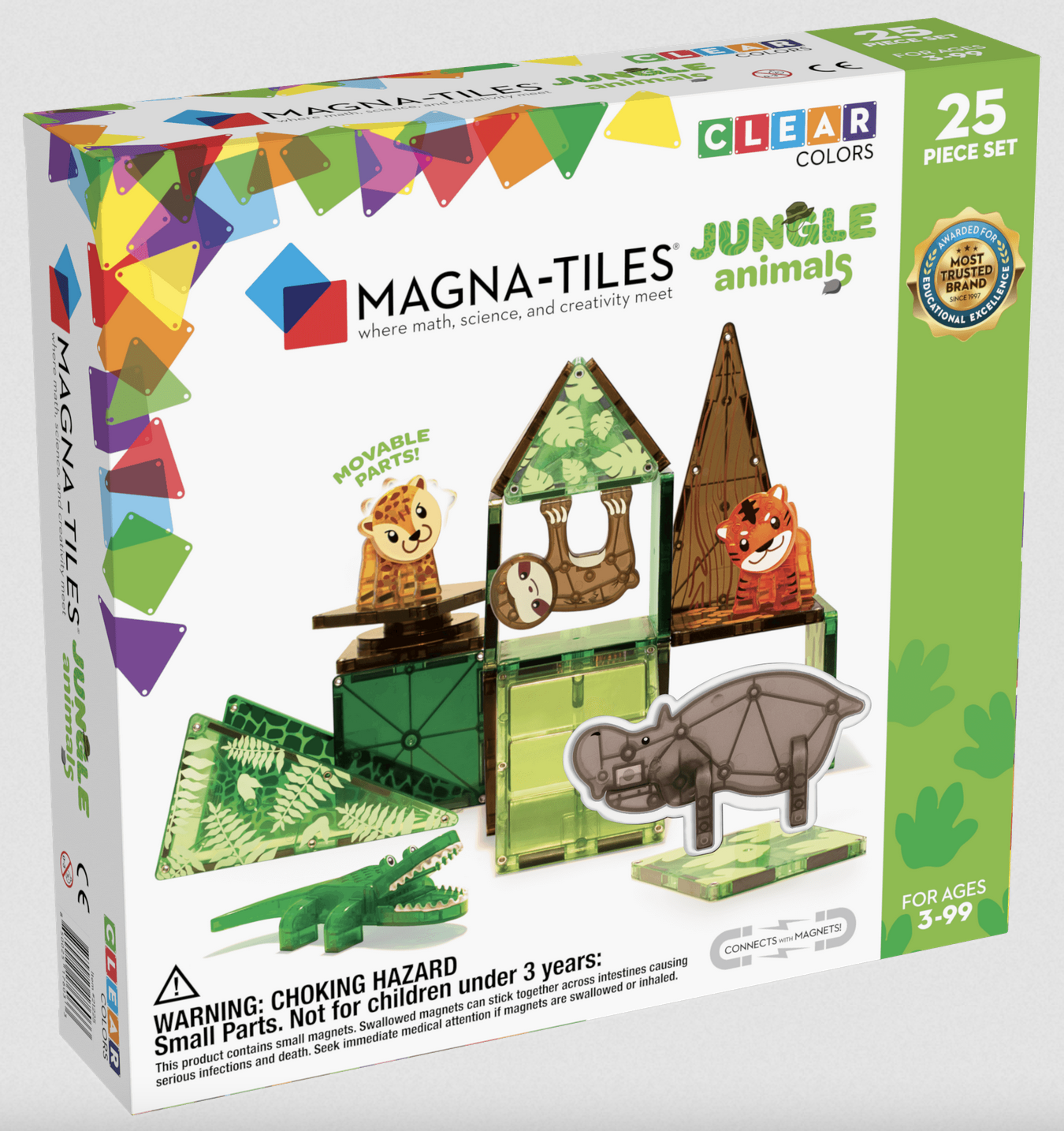 Magna-Tiles - Jungle Animals 25 pcs set - (90222) bērnu rotaļlieta