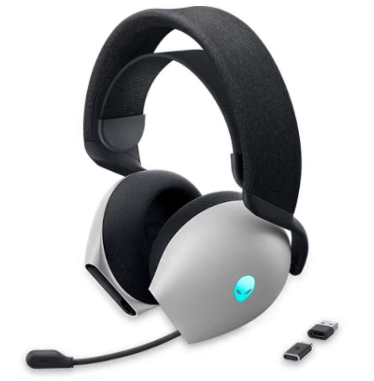 Dell Alienware Dual Mode Wireless Gaming Headset AW720H Over-Ear, Built-in microphone, Lunar Light, Noise canceling, Wireless austiņas