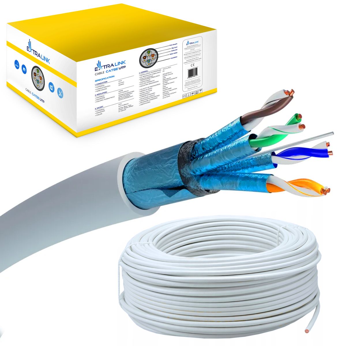 Network cable CAT6A FTP internal 500M LSZH tīkla kabelis