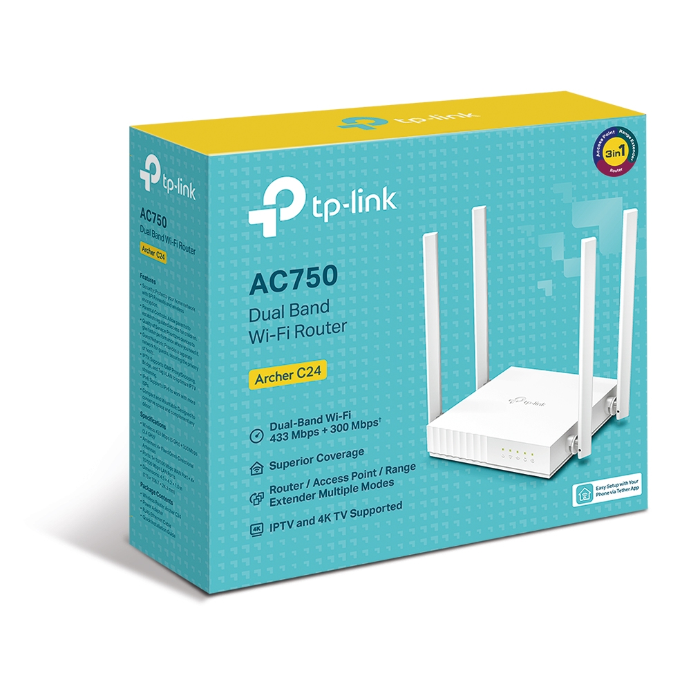 TP-LINK Archer C24 AC750 WiFi router Rūteris