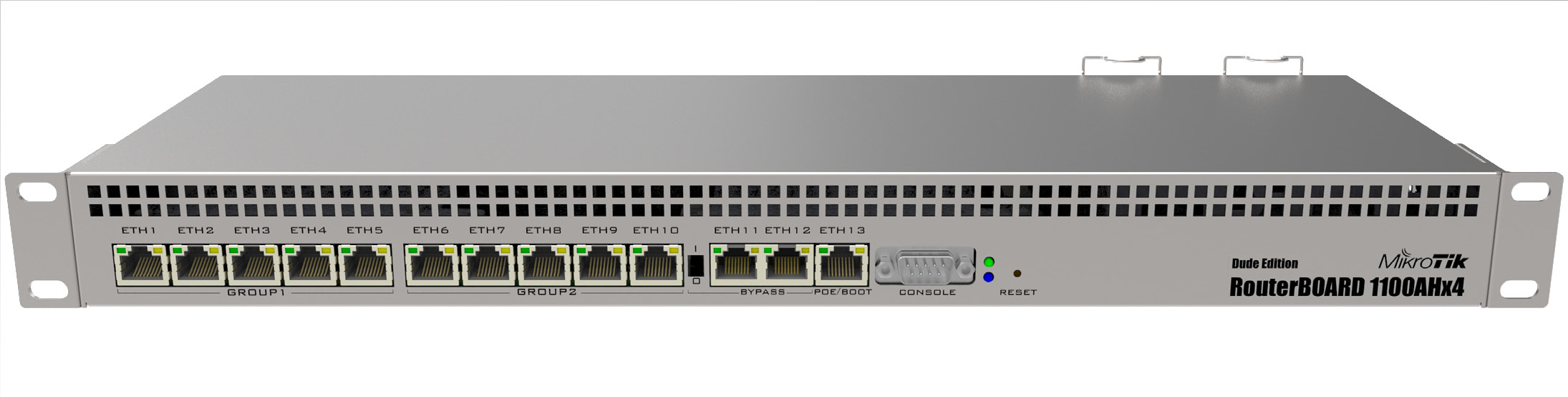 MikroTik Router Switch  RB1100AHx4 Dude Edition 10/100/1000 Mbit/s, Ethernet LAN (RJ-45) ports 13, 1 GB, Rack mountable, 2x M.2, 2x SATA3, W Rūteris