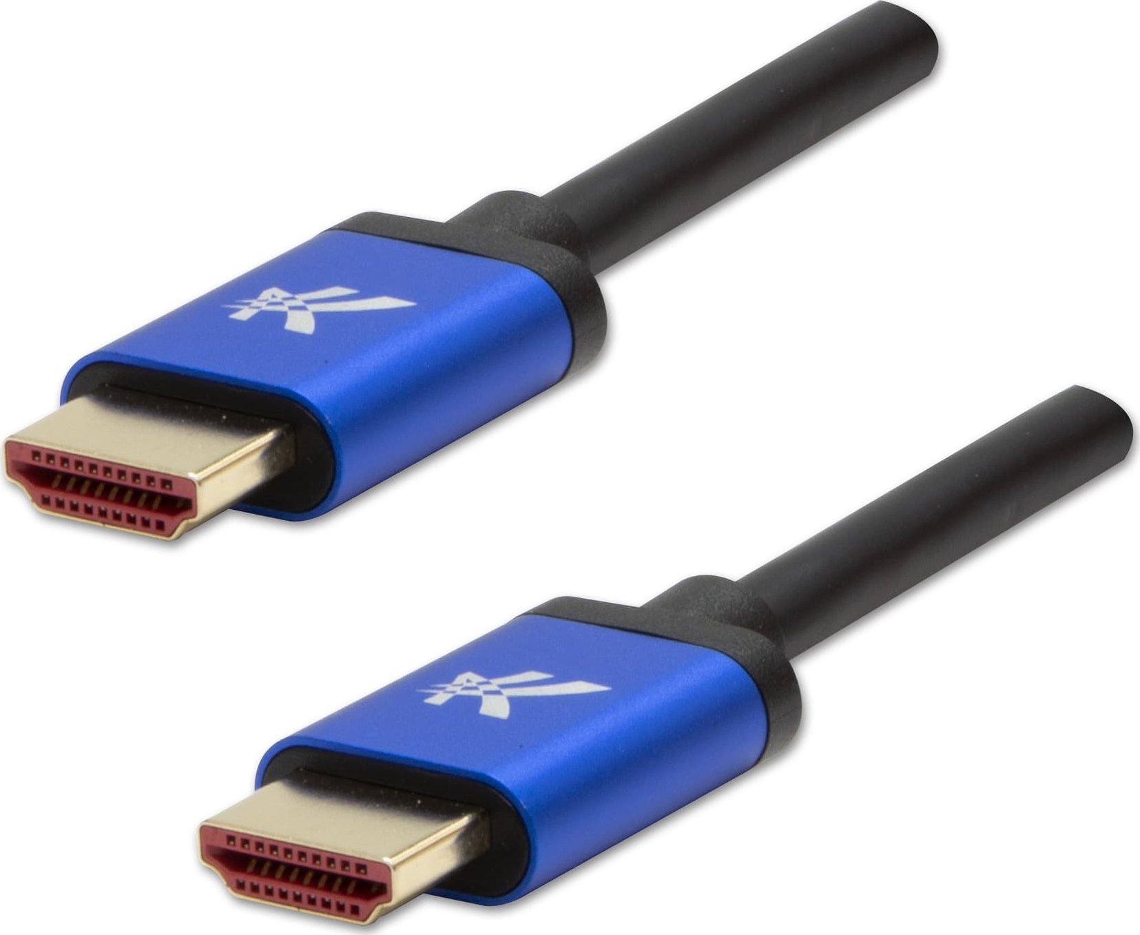 Video Kabel HDMI M - HDMI M, HDMI 2.1 - Ultra High Speed, 1m, pozlacane zlacza, aluminiowa obudowa,, niebieski, Logo 8K@60Hz, 48Gb 11620602 