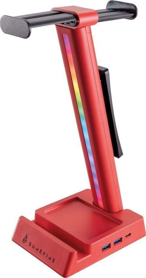 SureFire wielofunkcyjny stojak na sluchawki Vinson N2 Dual Balance RGB, czerwony, tworzywo ABS, 48847, czerwona, 2x USB 3.2 Gen 48848 (00239 statīvs