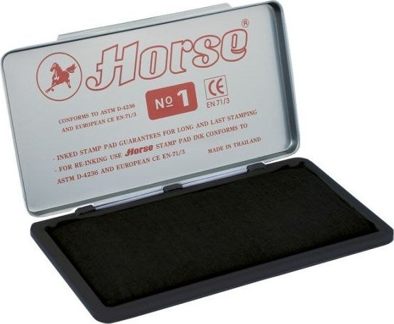 Poduszka do stempli HORSE nr1 - czarna 150x74 mm AA002LAN (8850508032421) biroja tehnikas aksesuāri