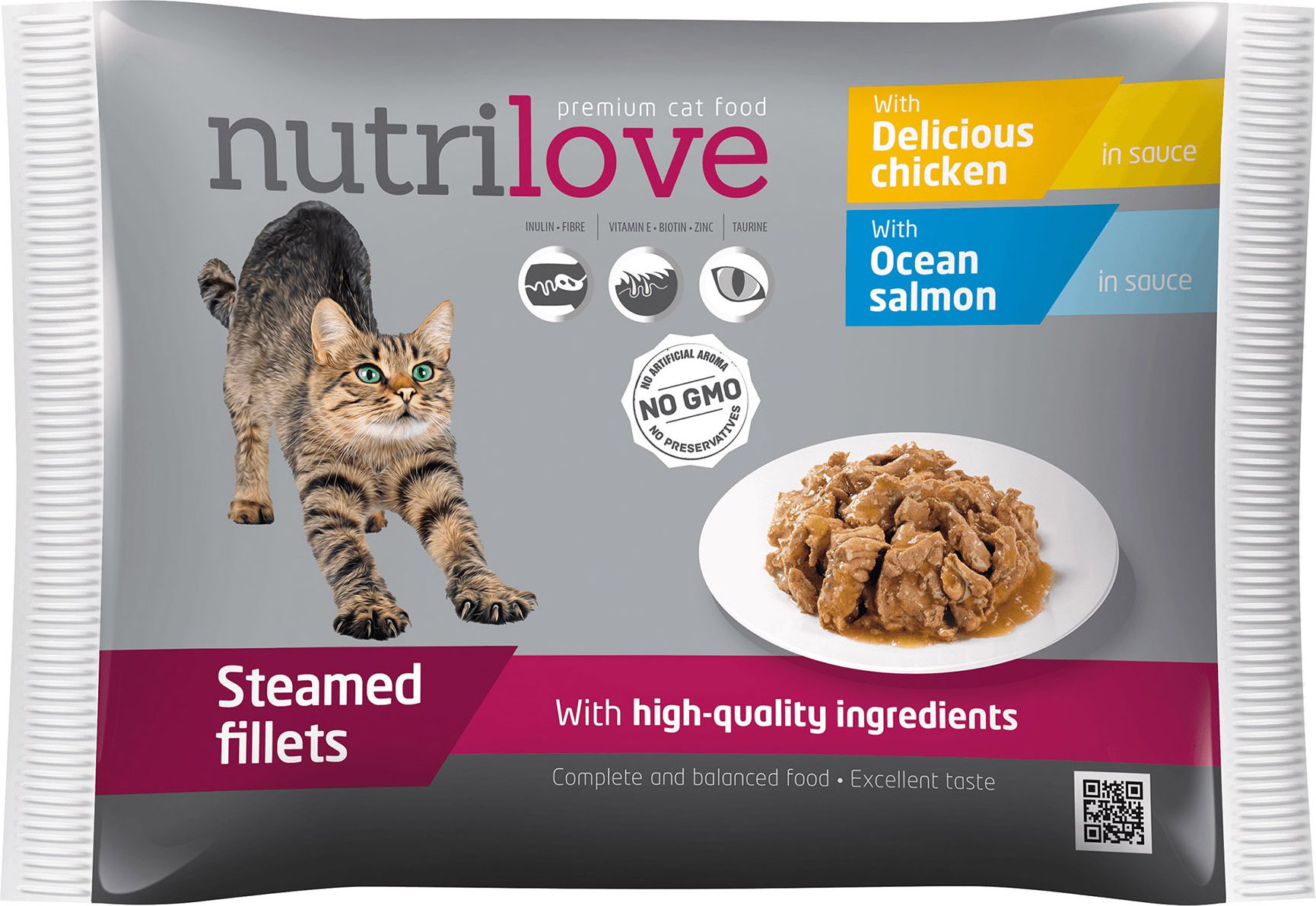 Nutrilove NUTRILOVE KOT pakiet 4x85g LOSOS KURCZAK VAT007713 (8595606402775) kaķu barība