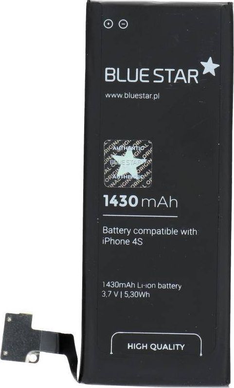 Bateria Bateria do iPhone 4s 1430 mAh Polymer Blue Star HQ 5901737936547 (5901737936547) akumulators, baterija mobilajam telefonam
