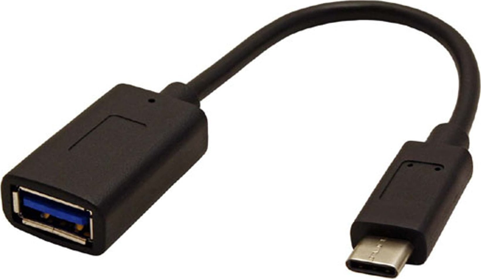 Adapter USB USB (3.1), USB A F- USB C M, 0.15m, okragly, czarny, plastic bag, kabel OTG 6405958 (8590274619708)