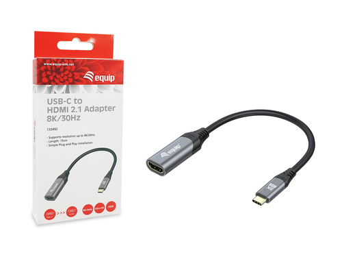 Equip Adapter USB-C -> HDMI 2.1              8K60Hz 0.15m gr adapteris