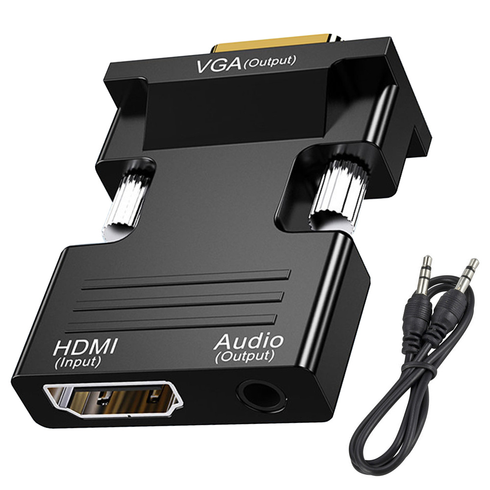 Goodbuy video signāla pārveidotājs HDMI uz VGA (+ audio) melns GBHDVGABK (4752243045381)
