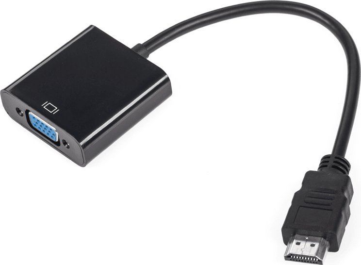 Adapter AV Zlacze adapter wtyk HDMI - gniazdo VGA + AUDIO KOM0843AS (5901436854289)