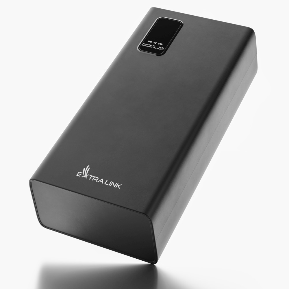 Extralink EPB-069 jaudas banka 30000 mAh / 4 x USB melns Powerbank, mobilā uzlādes iekārta