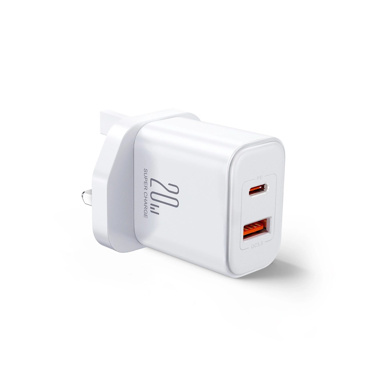 UK Joyrooom FlashSeries JR-TCF05 20W USB-A USB-C charger - white iekārtas lādētājs