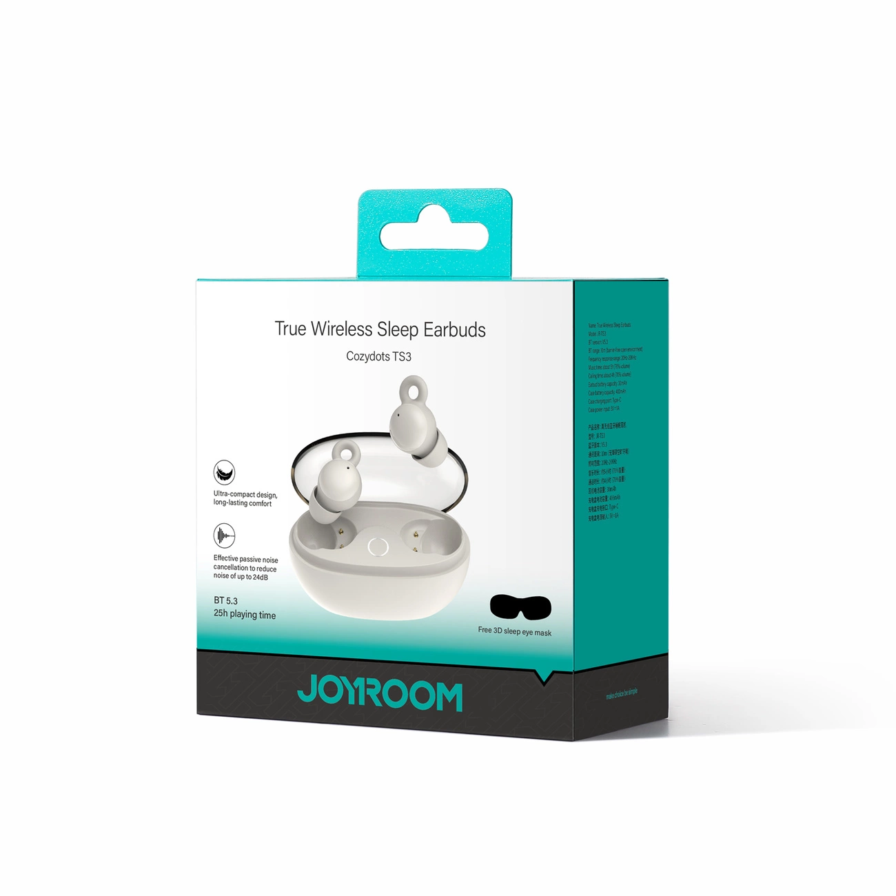 Joyroom JR-TS3 wireless in-ear headphones - white austiņas