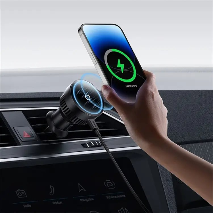 Baseus MagPro Series Magnetic Wireless Charging Car Mount Air Vent Version 15W Cosmic Black Mobilo telefonu turētāji