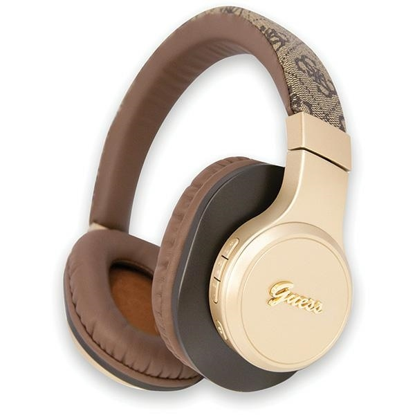 Original Bluetooth Headphones GUESS 4G Script GUBH604GEMW brown ZES125830 (3666339170219) austiņas