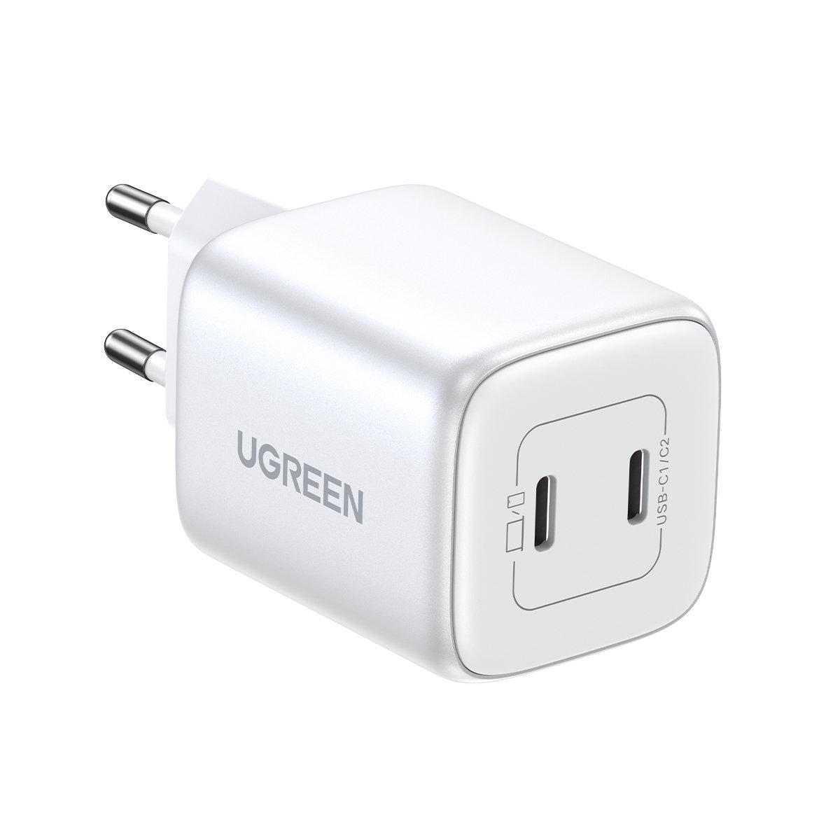 UGREEN Nexode 45W Dual USB-C PD Charger (25W+20W) white iekārtas lādētājs