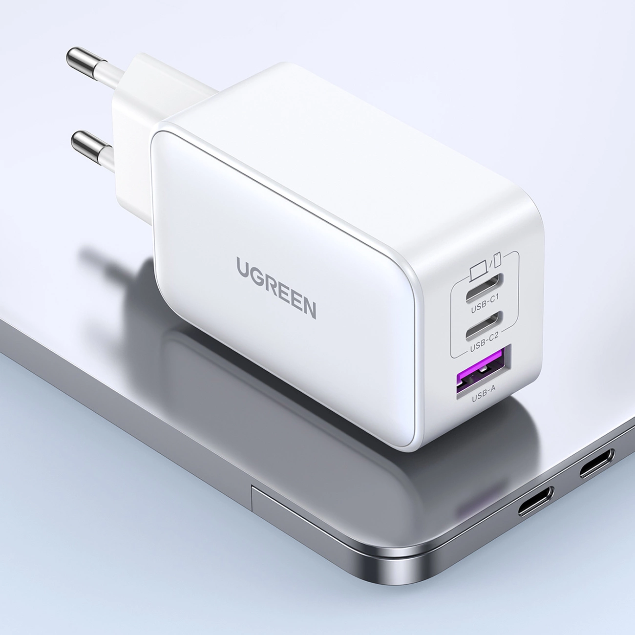 UGREEN Nexode USB-A+2*USB-C 65W GaN Tech Fast Charger White iekārtas lādētājs