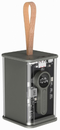 Gembird PB18-TQC3-01 Transparent QC3.0 quick charging power bank, 18000 mAh, black Powerbank, mobilā uzlādes iekārta