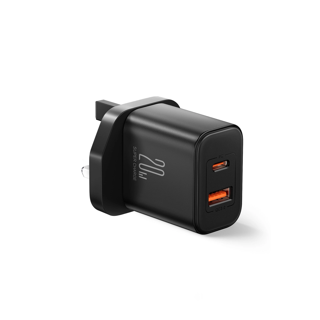 UK Joyrooom FlashSeries JR-TCF05 20W USB-A USB-C Charger - Black iekārtas lādētājs