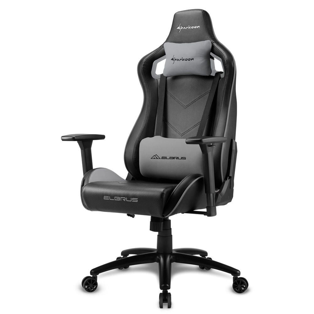 Sharkoon Elbrus 2 Gaming Seat schwarz / grau datorkrēsls, spēļukrēsls