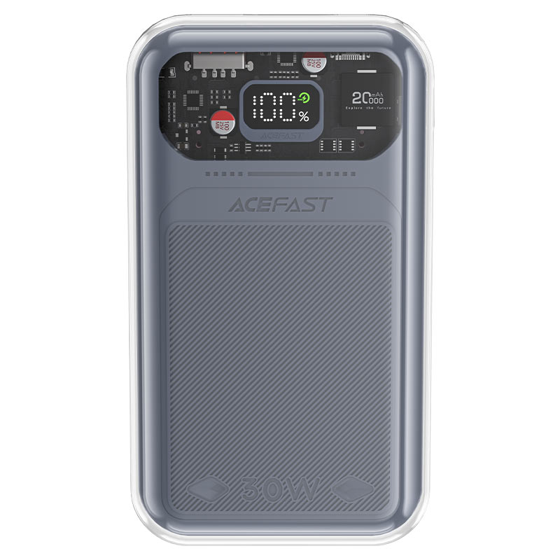 Acefast power bank 20000mAh Sparkling Series fast charging 30W gray (M2) M2-20000-jade (6974316282068) Powerbank, mobilā uzlādes iekārta