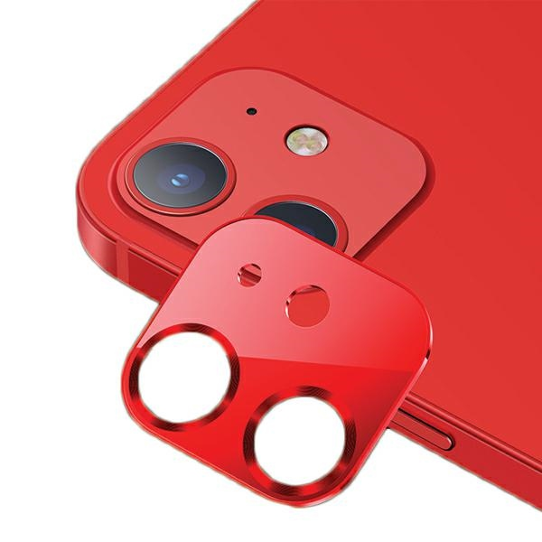 USAMS Camera Lens Glass iPhone 12 metal czerwony|red BH703JTT03 (US-BH703) BH703JTT03 (6958444939414) aizsardzība ekrānam mobilajiem telefoniem